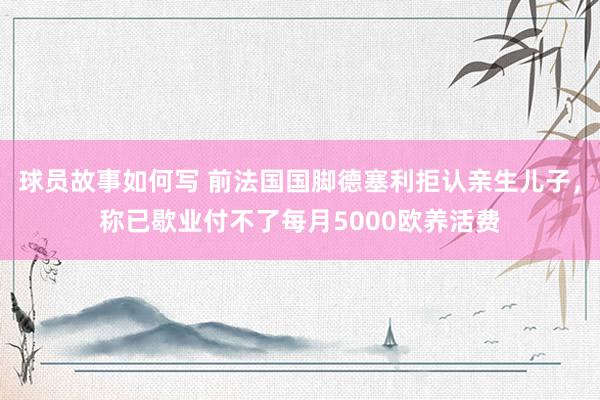 球员故事如何写 前法国国脚德塞利拒认亲生儿子，称已歇业付不了每月5000欧养活费