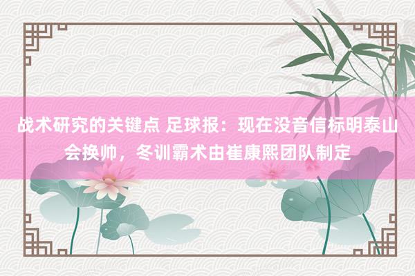 战术研究的关键点 足球报：现在没音信标明泰山会换帅，冬训霸术由崔康熙团队制定