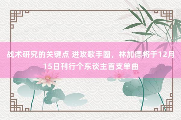 战术研究的关键点 进攻歌手圈，林加德将于12月15日刊行个东谈主首支单曲