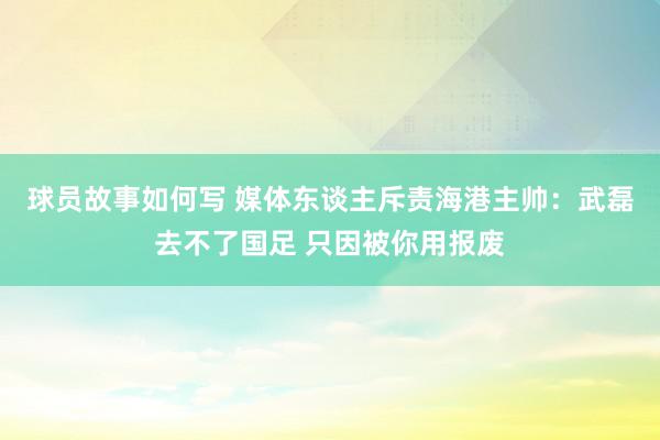 球员故事如何写 媒体东谈主斥责海港主帅：武磊去不了国足 只因被你用报废